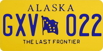 AK license plate GXV022