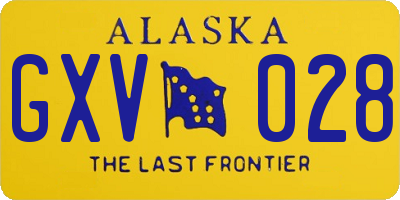 AK license plate GXV028