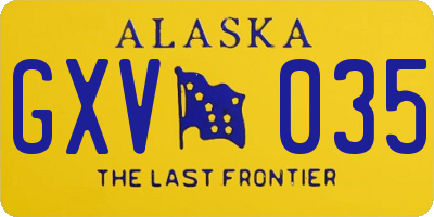AK license plate GXV035