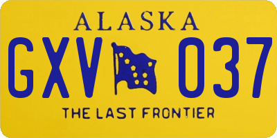 AK license plate GXV037