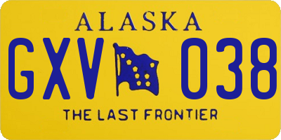 AK license plate GXV038