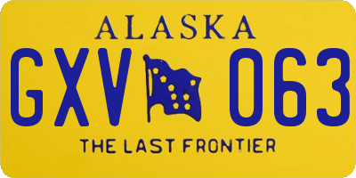 AK license plate GXV063