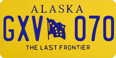 AK license plate GXV070