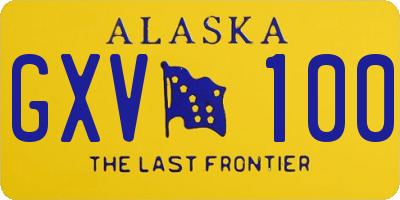 AK license plate GXV100