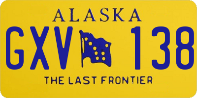 AK license plate GXV138