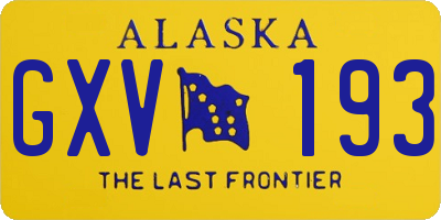 AK license plate GXV193