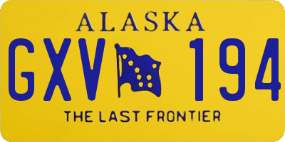 AK license plate GXV194