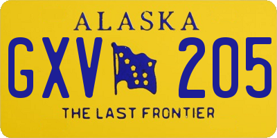 AK license plate GXV205