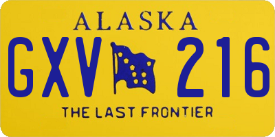 AK license plate GXV216