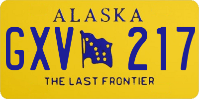 AK license plate GXV217