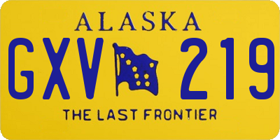 AK license plate GXV219