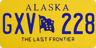 AK license plate GXV228