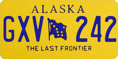 AK license plate GXV242