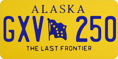 AK license plate GXV250