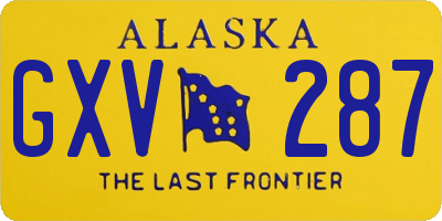AK license plate GXV287