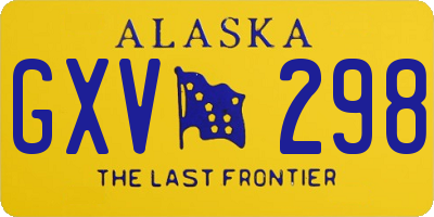 AK license plate GXV298
