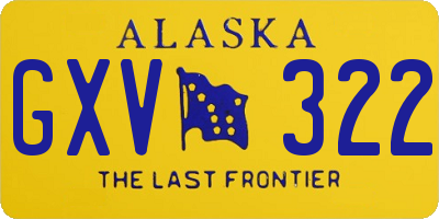 AK license plate GXV322