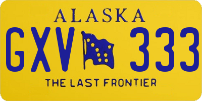 AK license plate GXV333