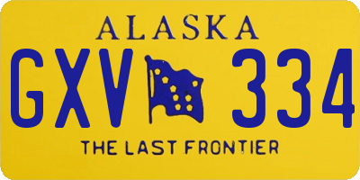 AK license plate GXV334