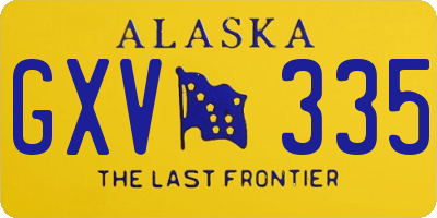AK license plate GXV335