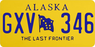 AK license plate GXV346