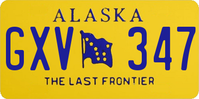 AK license plate GXV347