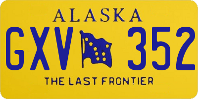 AK license plate GXV352