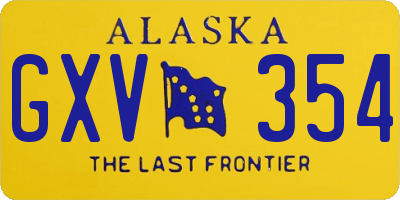 AK license plate GXV354