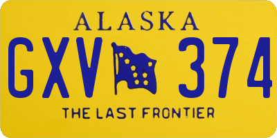 AK license plate GXV374