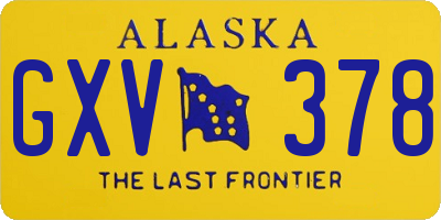 AK license plate GXV378