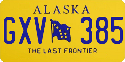 AK license plate GXV385