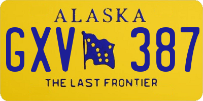 AK license plate GXV387