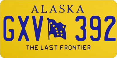 AK license plate GXV392