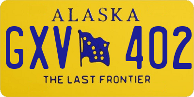 AK license plate GXV402