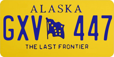 AK license plate GXV447