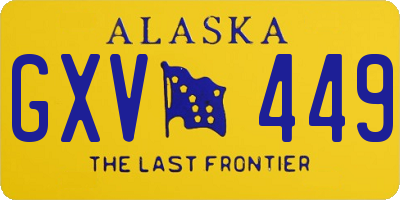 AK license plate GXV449
