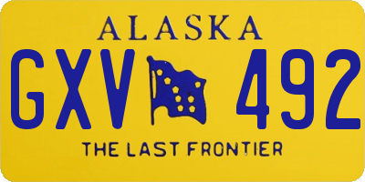 AK license plate GXV492