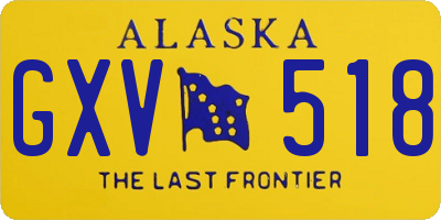 AK license plate GXV518
