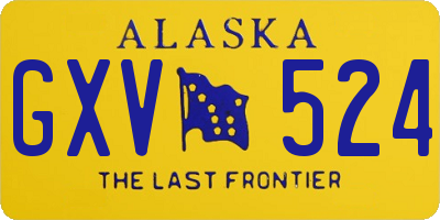 AK license plate GXV524