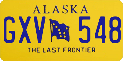 AK license plate GXV548