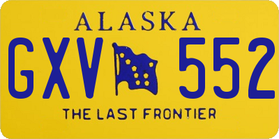 AK license plate GXV552
