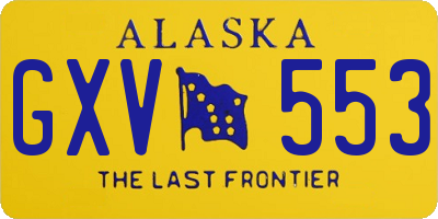 AK license plate GXV553