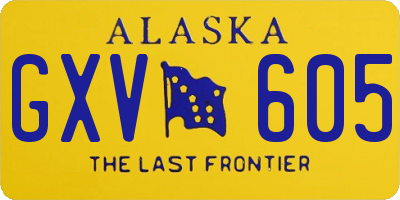 AK license plate GXV605