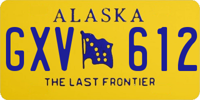 AK license plate GXV612