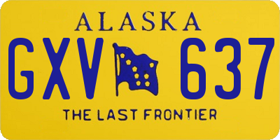 AK license plate GXV637