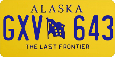 AK license plate GXV643