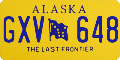 AK license plate GXV648