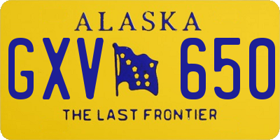 AK license plate GXV650