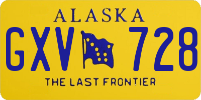 AK license plate GXV728