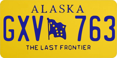 AK license plate GXV763
